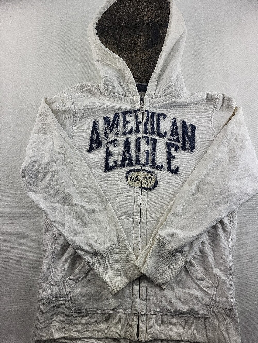 American Eagle Outfitters Hoodie Mens 2XL Brown Sherpa Lined Full Zip Sweatshirt